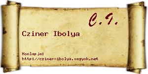 Cziner Ibolya névjegykártya